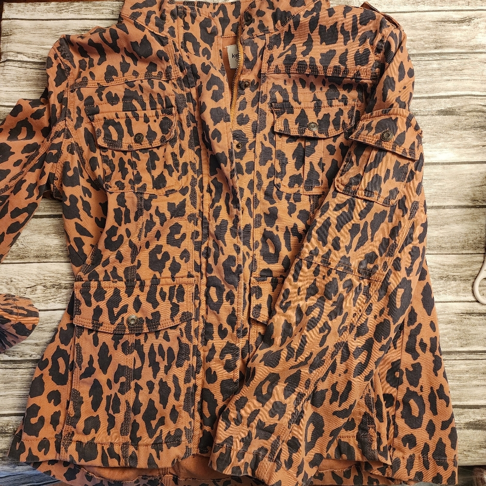 Kensie jeans leopard print utility jacket. XL
